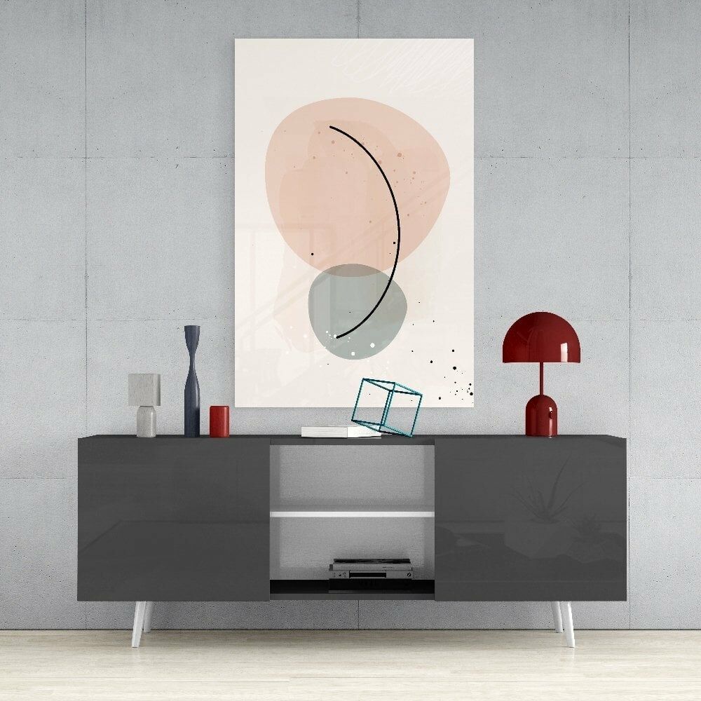 Soyut Şekiller Cam Tablo No:2080