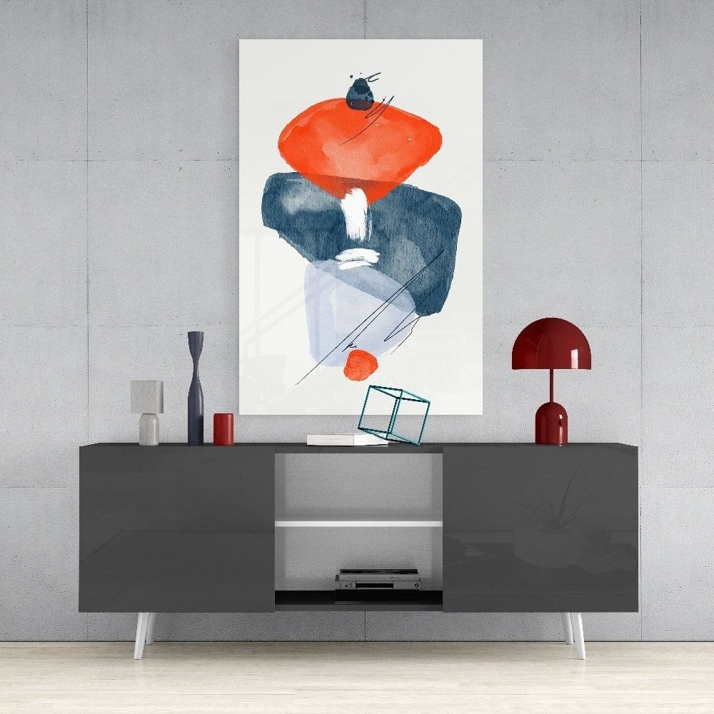 Soyut Şekiller Cam Tablo No:2088