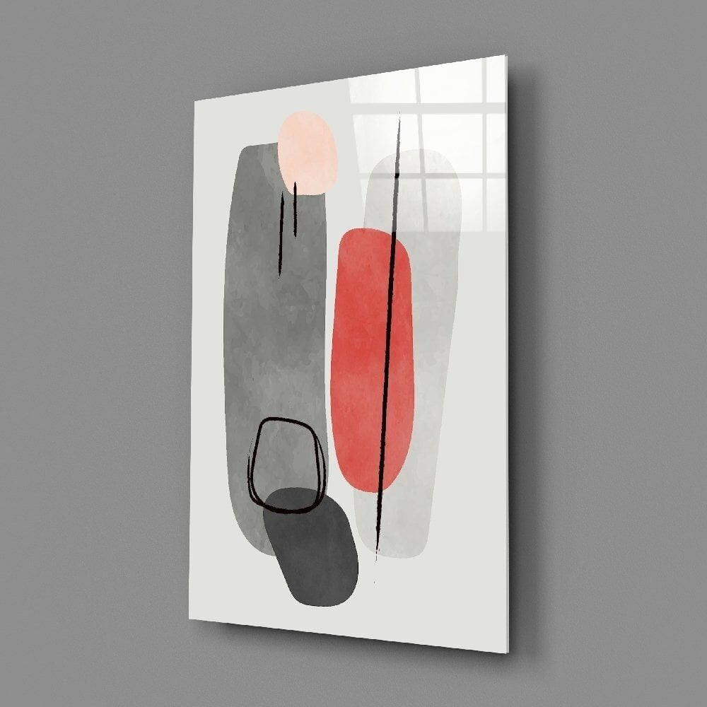 Soyut Şekiller Cam Tablo No:2089