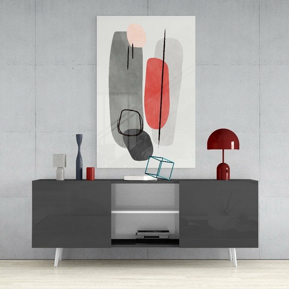 Soyut Şekiller Cam Tablo No:2089