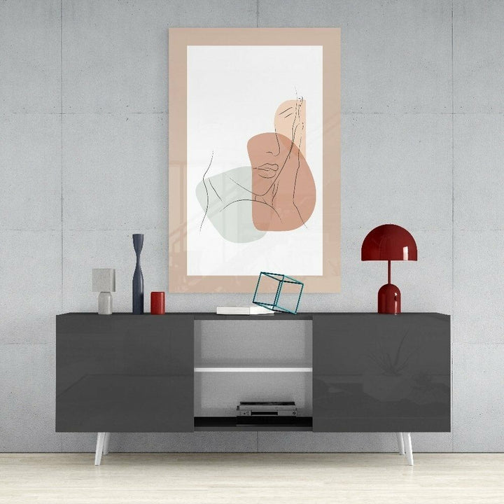 Soyut Şekiller Cam Tablo No:2097