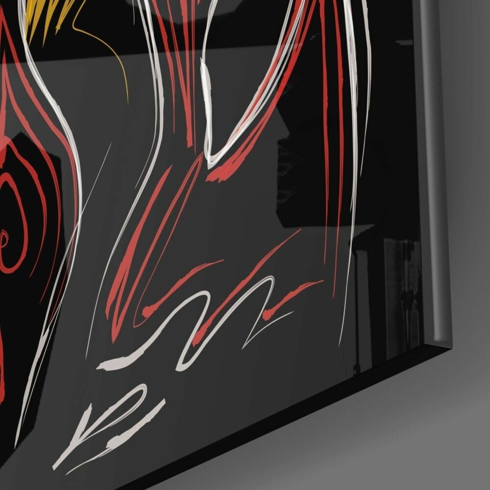 Soyut Yüzler Cam Tablo