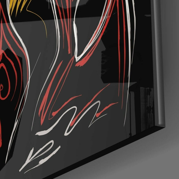 Soyut Yüzler Cam Tablo