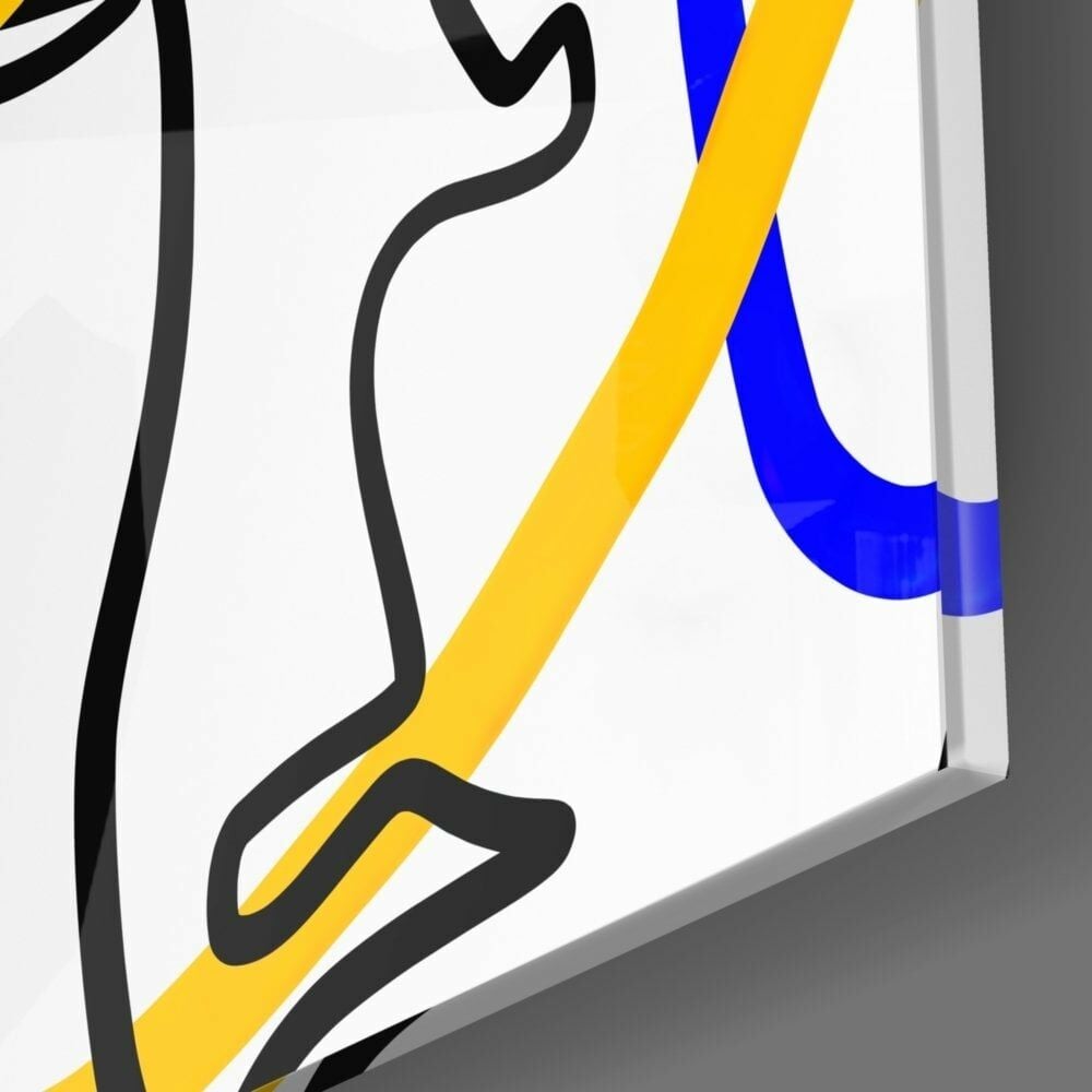 Soyut Yüzler Cam Tablo