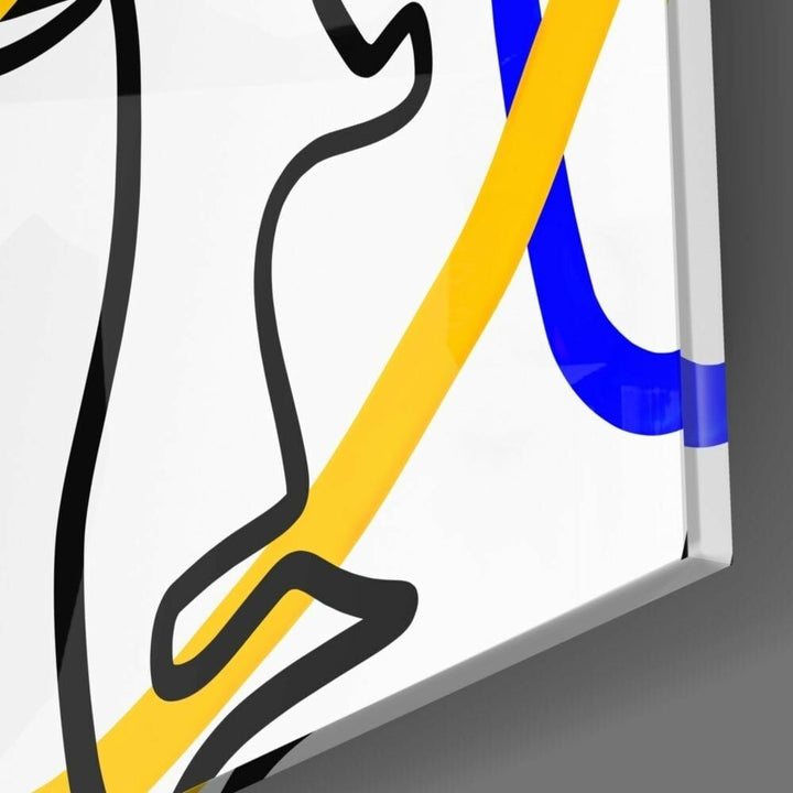 Soyut Yüzler Cam Tablo