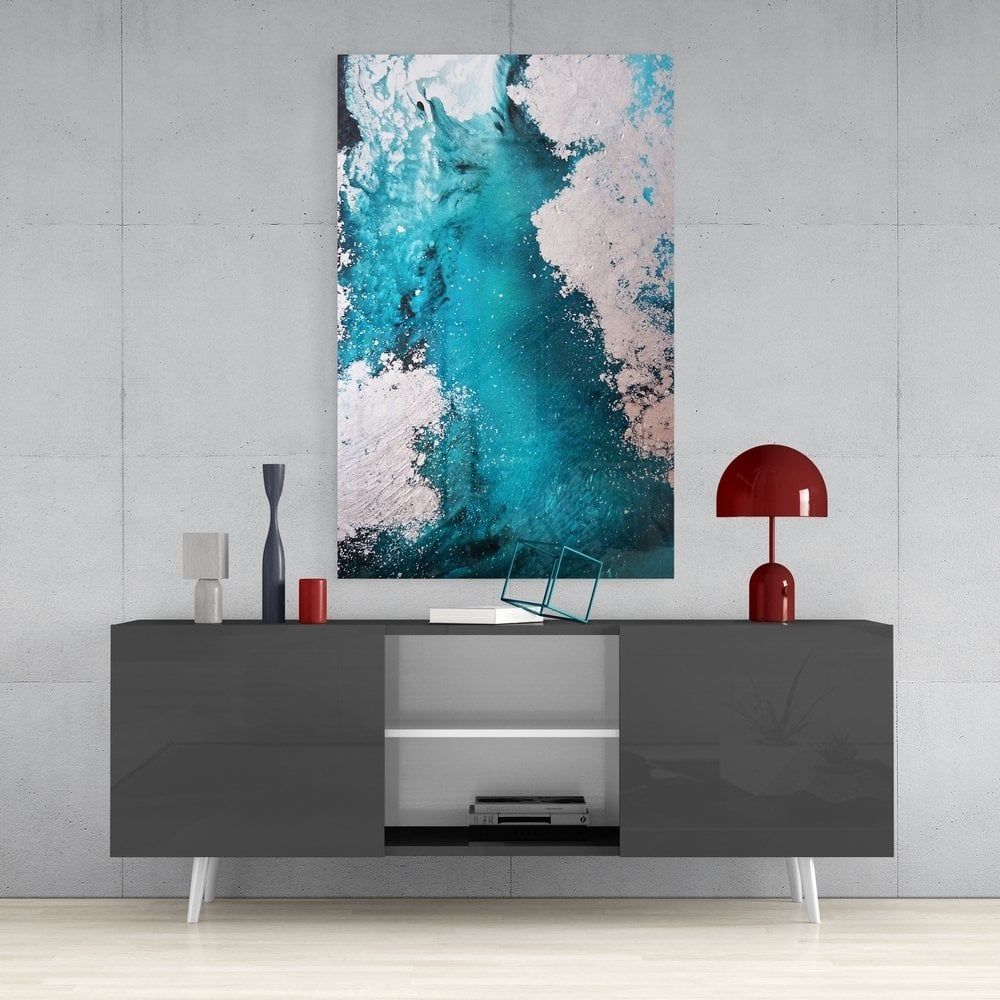 Soyutluğun Renkleri Cam Tablo