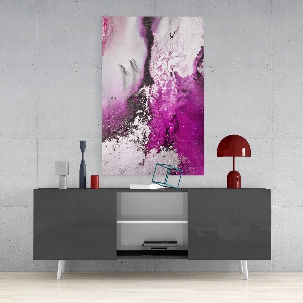 Soyutluğun Renkleri Cam Tablo