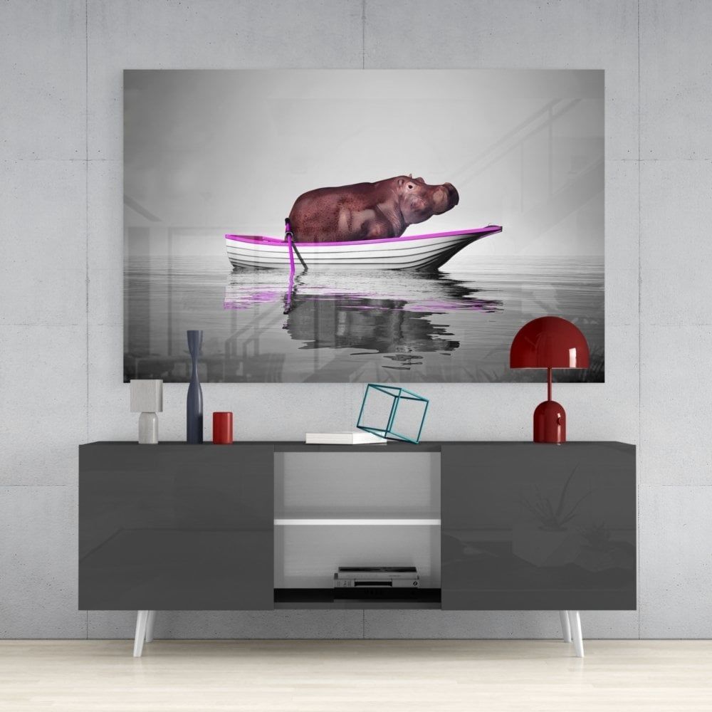 Su Aygırı Cam Tablo