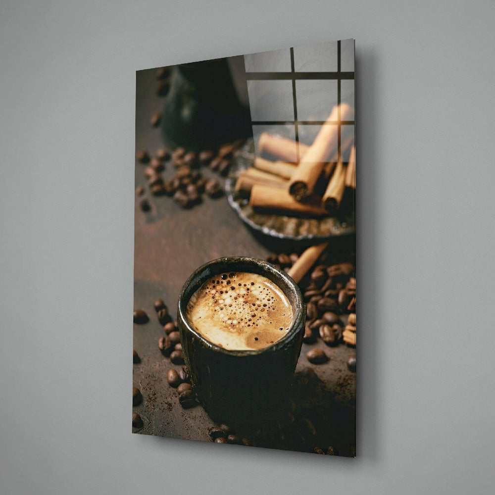 Tarçın Kahve Cam Tablo