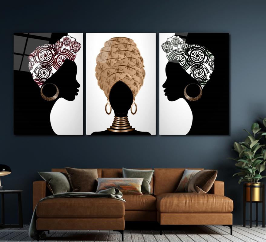 Siyahi Kadınlar Triple Cam Tablo