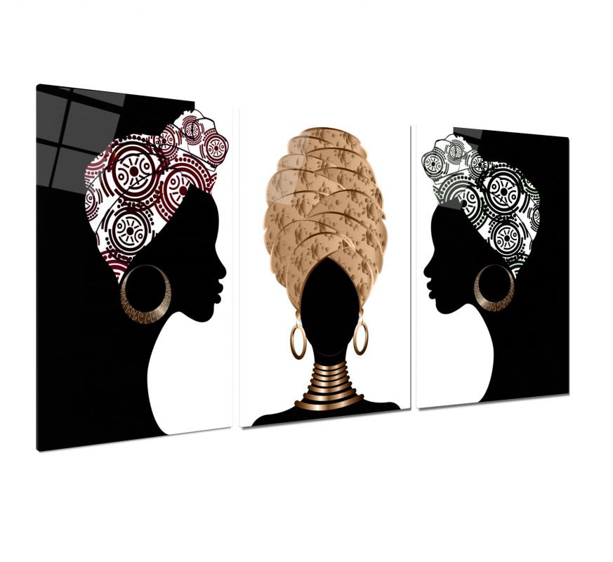 Siyahi Kadınlar Triple Cam Tablo