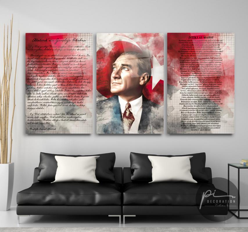 Atatürk Köşesi Triple Cam Tablo