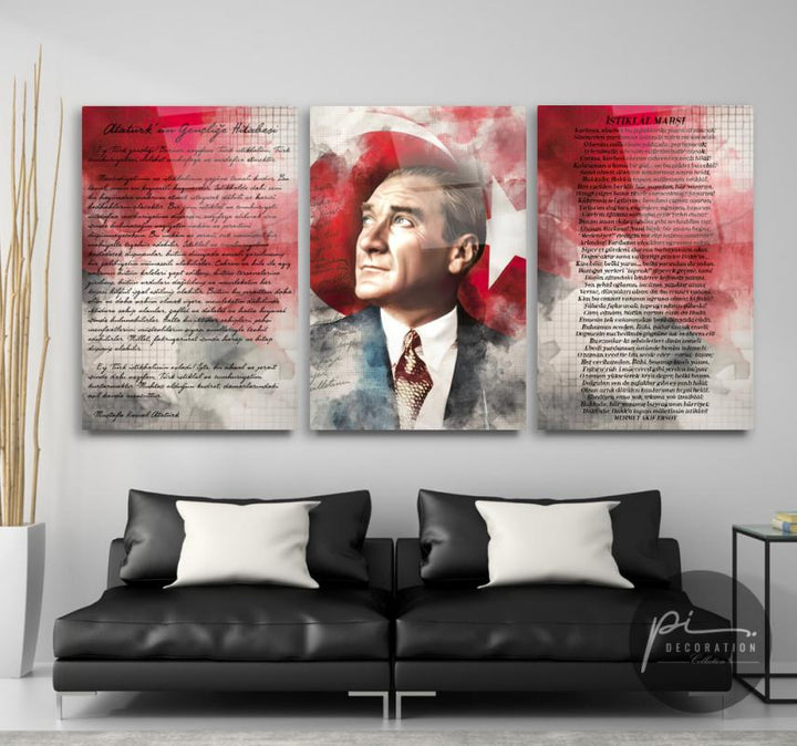Atatürk Köşesi Triple Cam Tablo