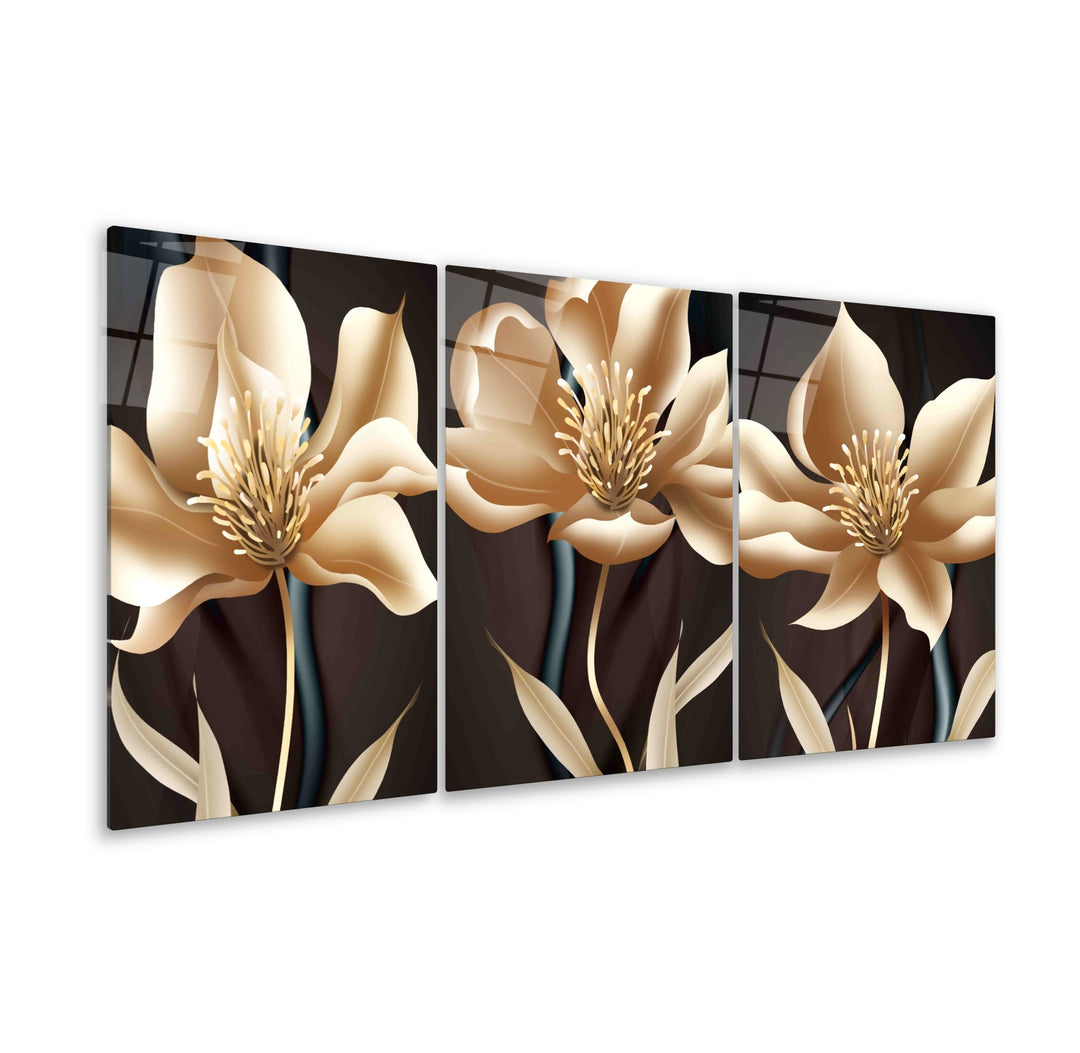 Çiçek Triple Cam Tablo