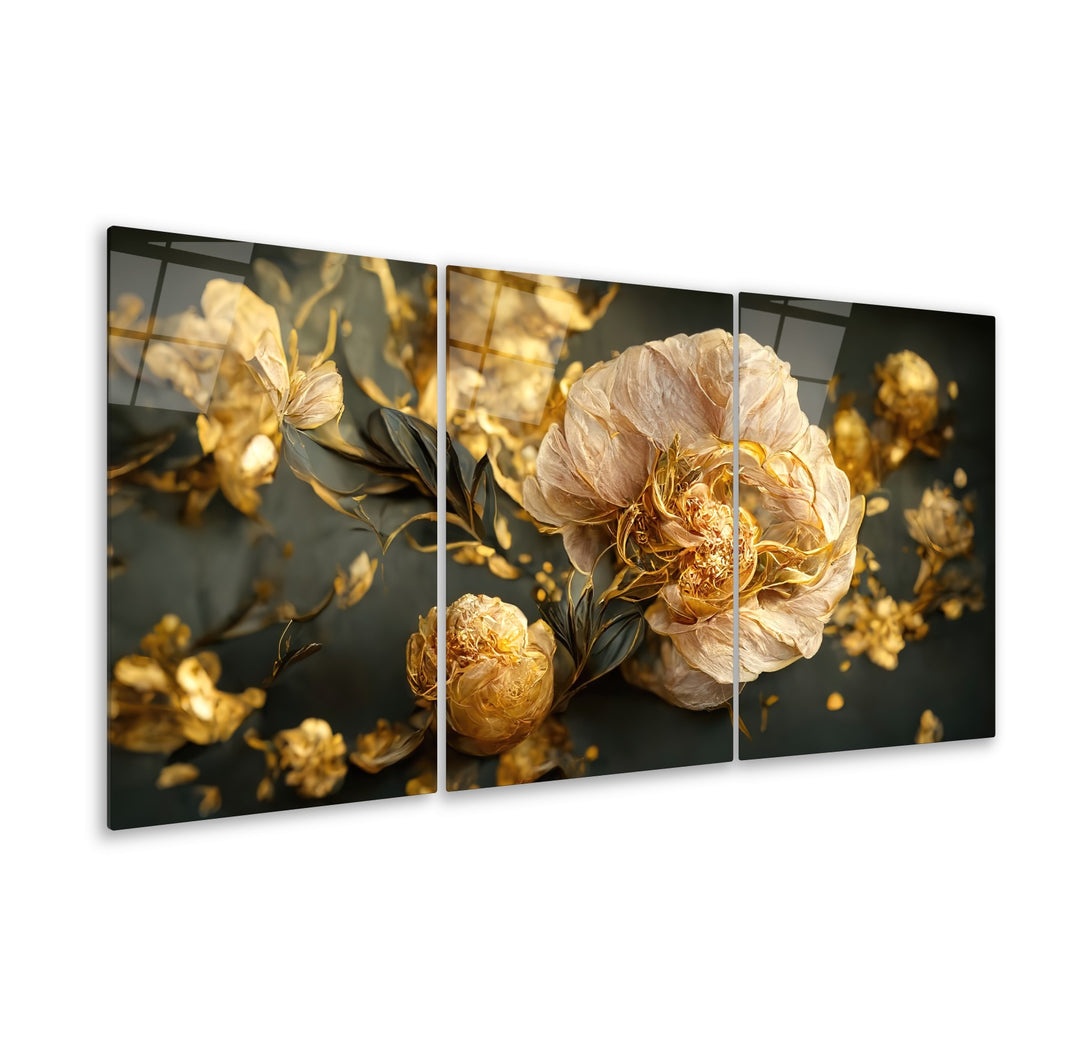 Çiçek Triple Cam Tablo Seti