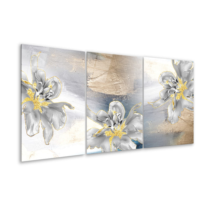 Çiçek Triple Cam Tablo Seti