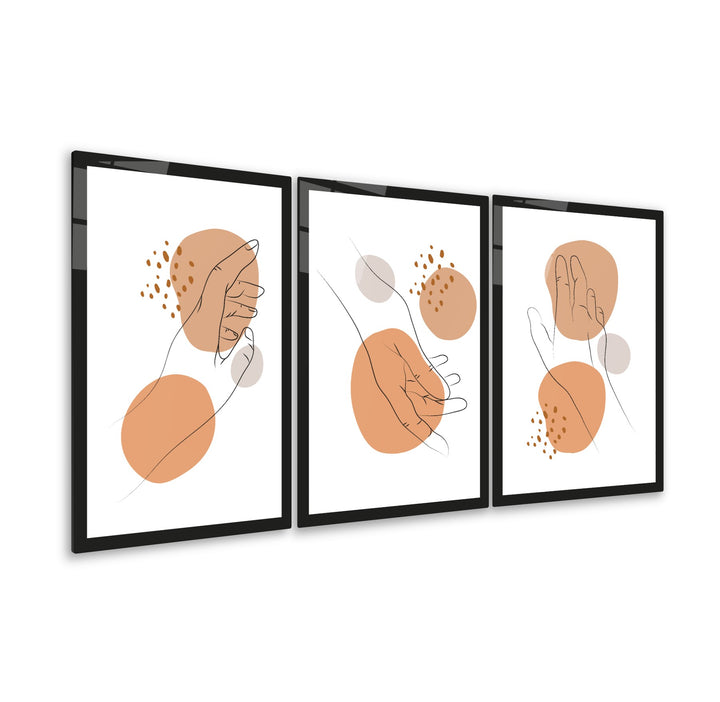 Soyut Minimal Triple Cam Tablo Seti