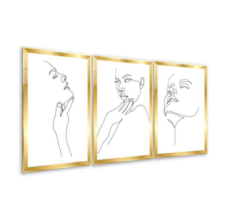 Minimal Portre Triple Cam Tablo Seti