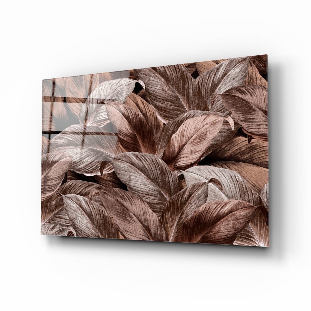 Tropik Yapraklar Cam Tablo