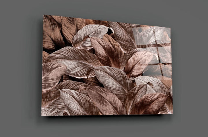 Tropik Yapraklar Cam Tablo