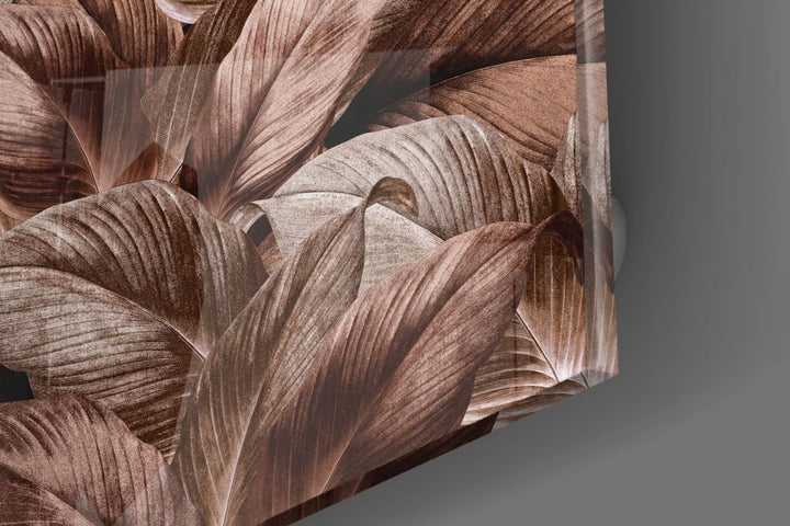 Tropik Yapraklar Cam Tablo