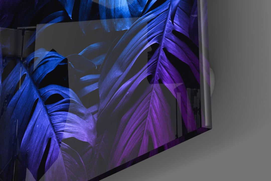 Tropik Yapraklar Cam Tablo