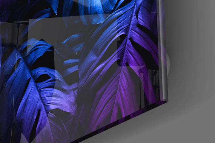 Tropik Yapraklar Cam Tablo