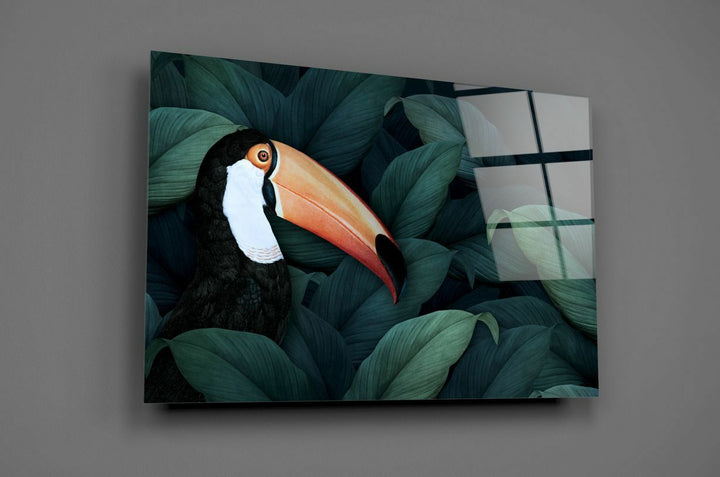 Tukan Papağanı Cam Tablo
