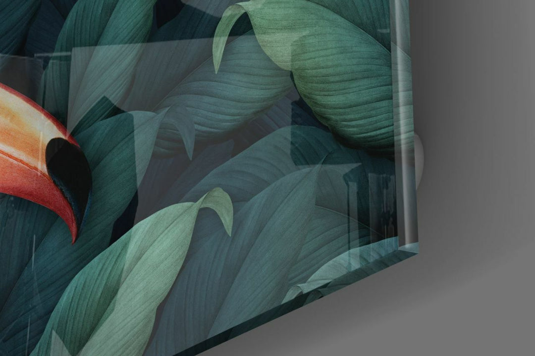 Tukan Papağanı Cam Tablo