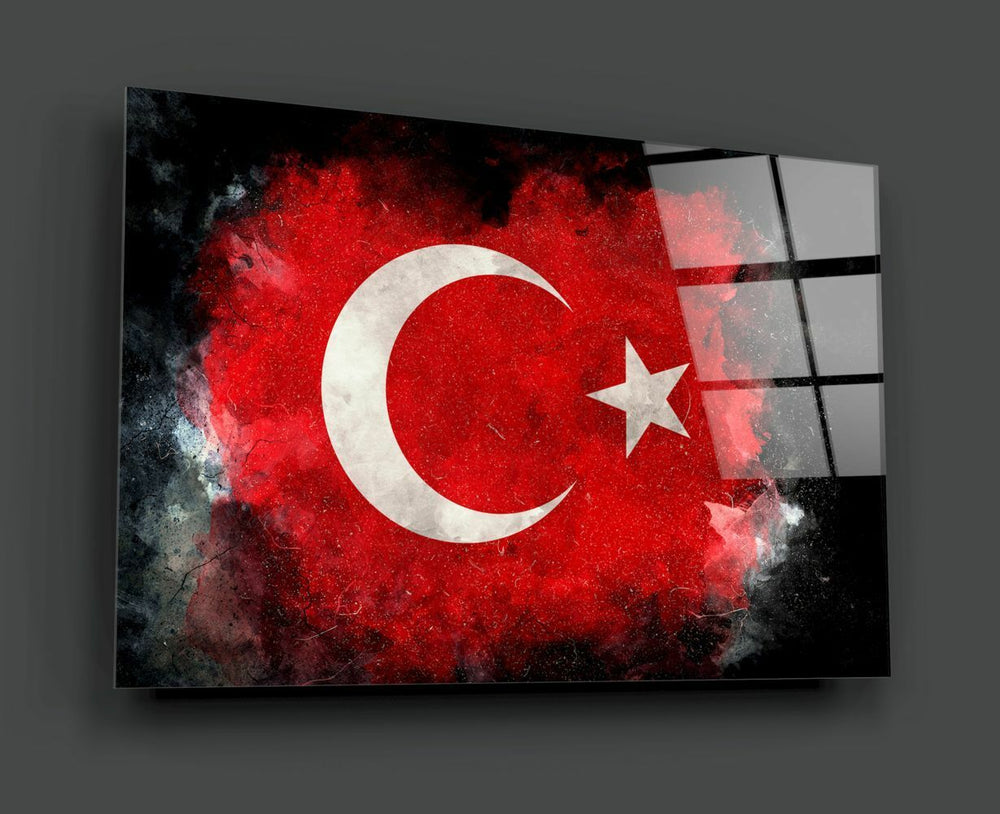 Türk Bayrağı Cam Tablo