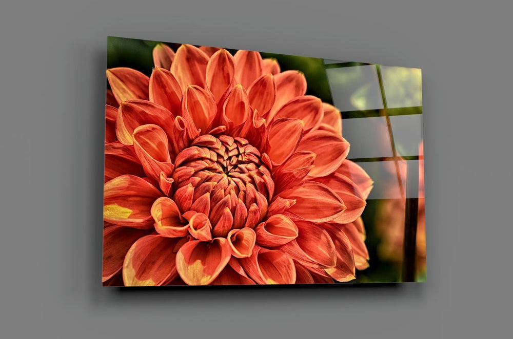 Turuncu Gerbera Cam Tablo