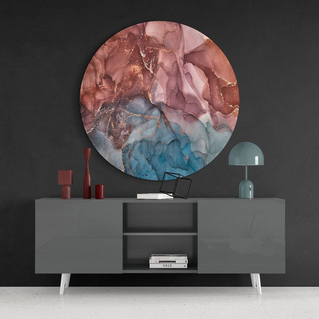 Turuncu Mermer Cam Tablo