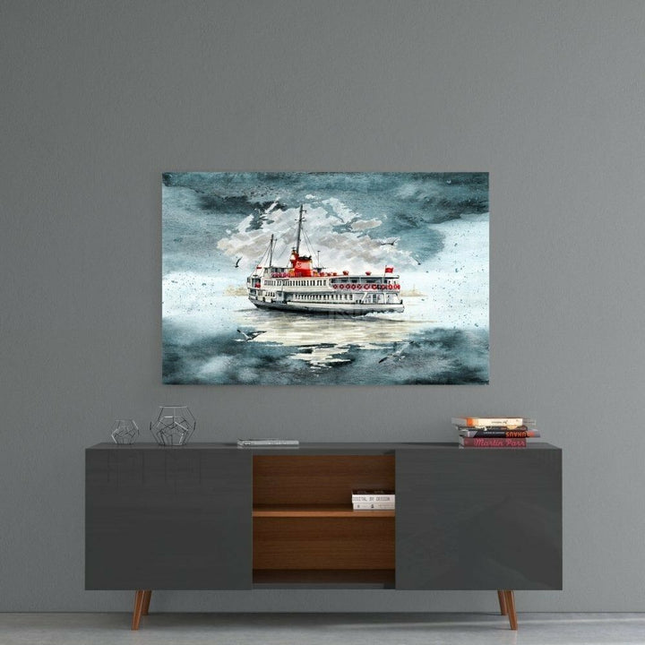 Vapur Turkuaz Cam Tablo