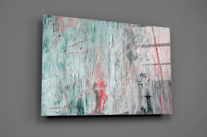 Yağlı Boya Efekti Soyut Desen Cam Tablo