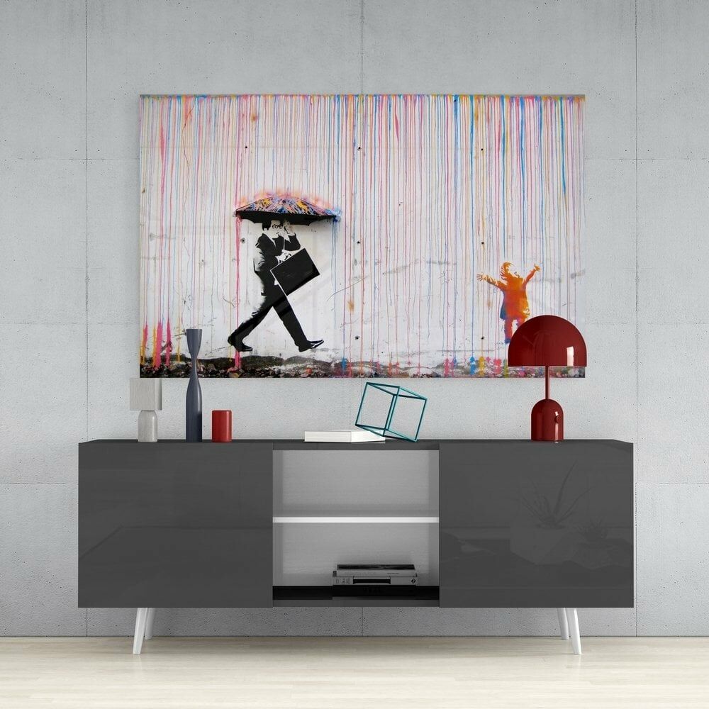 Yağmurun Rengi Cam Tablo