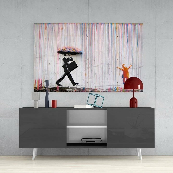 Yağmurun Rengi Cam Tablo