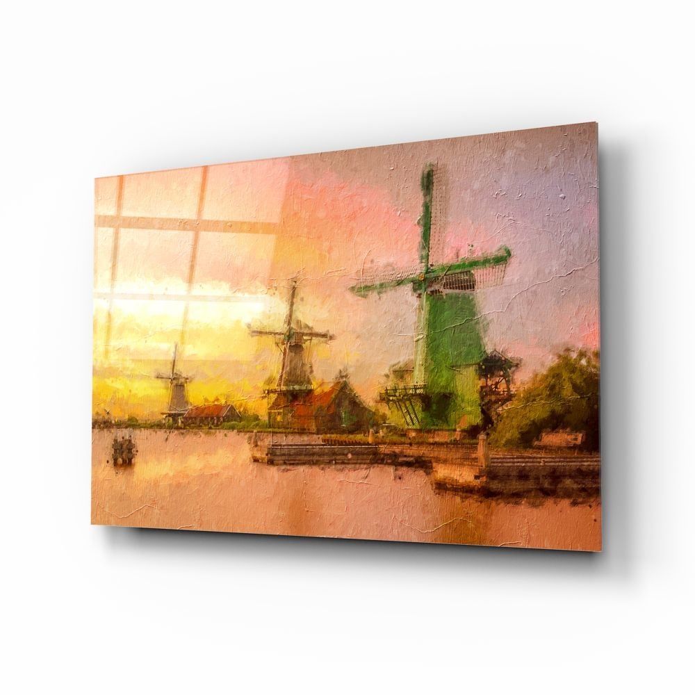 Yel Değirmenleri Cam Tablo