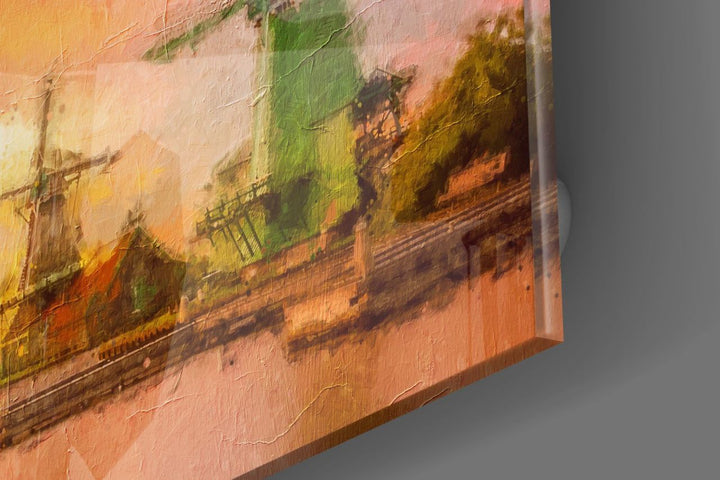 Yel Değirmenleri Cam Tablo