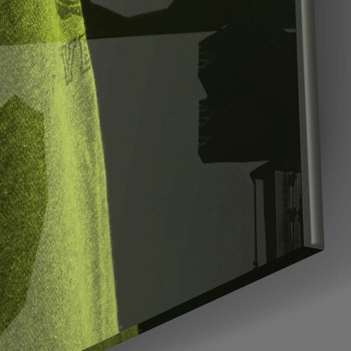 Yeşil Aslan Kafa Cam Tablo