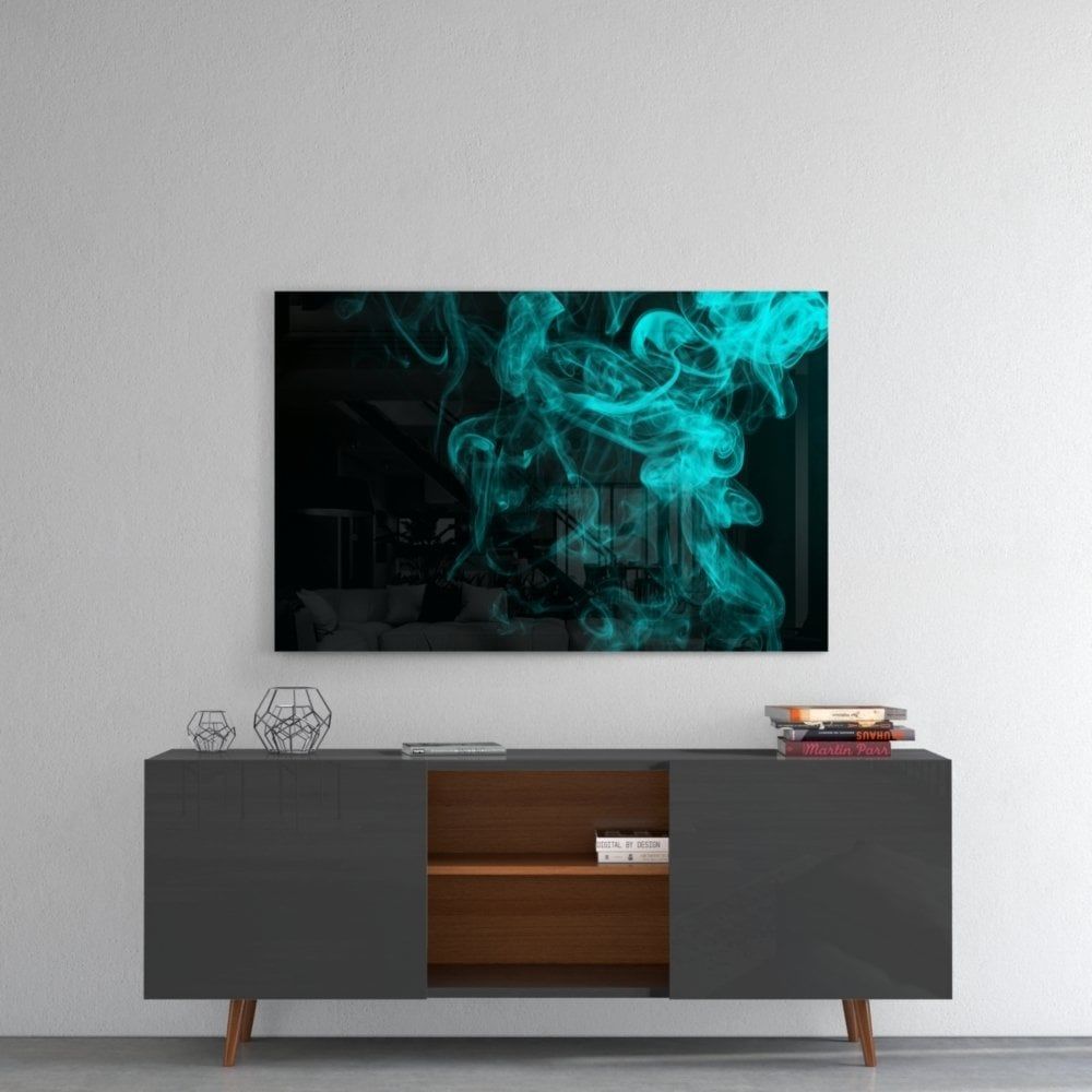 Yeşil Duman Cam Tablo