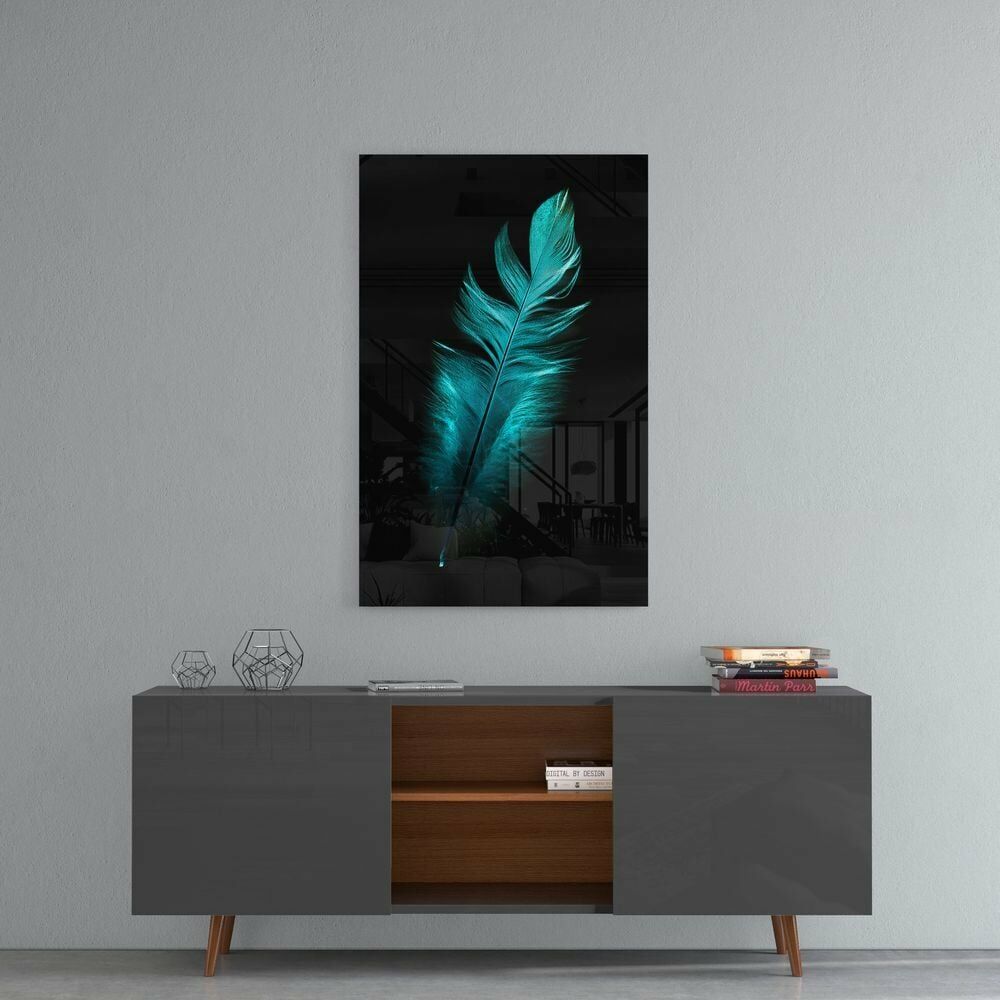 Yeşil Tüy Cam Tablo