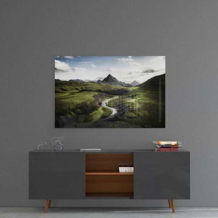 Yeşil Vadi Cam Tablo