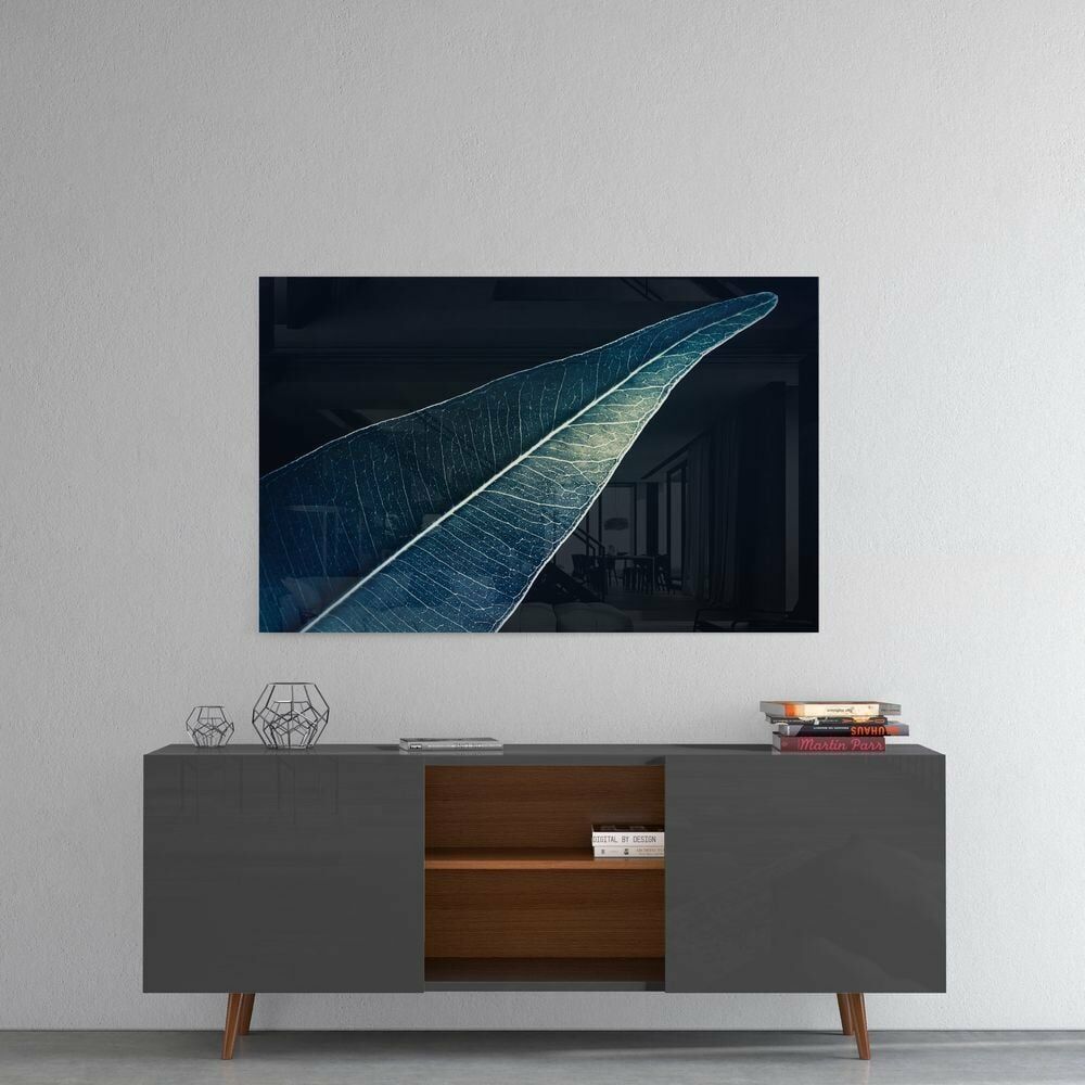 Yeşil Yaprak Cam Tablo