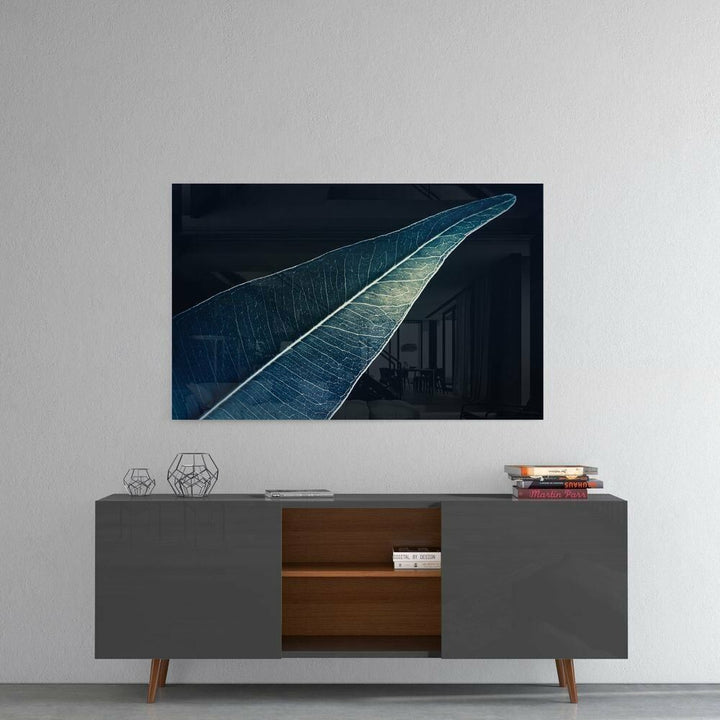 Yeşil Yaprak Cam Tablo