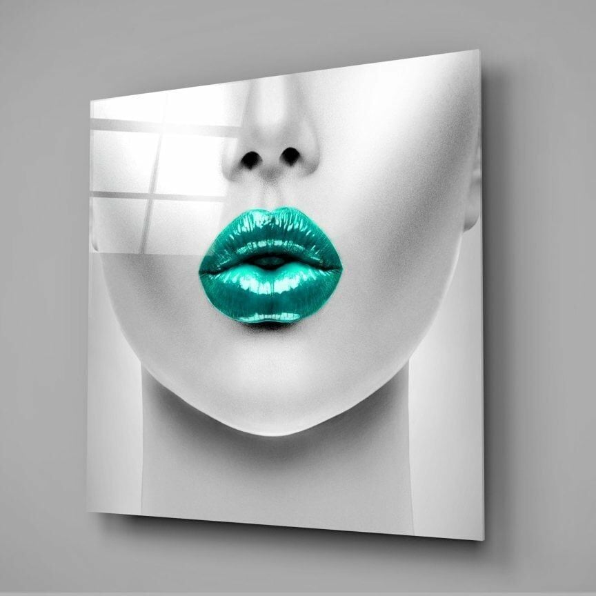 Zümrüt Dudaklar Cam Tablo