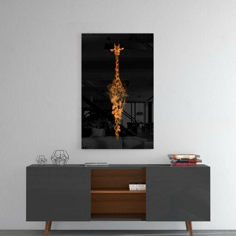 Zürafa Cam Tablo