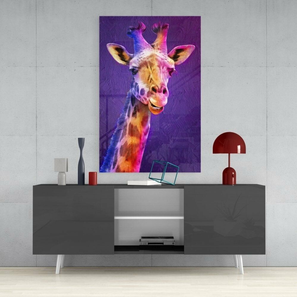Zürafa Cam Tablo
