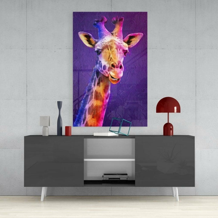 Zürafa Cam Tablo
