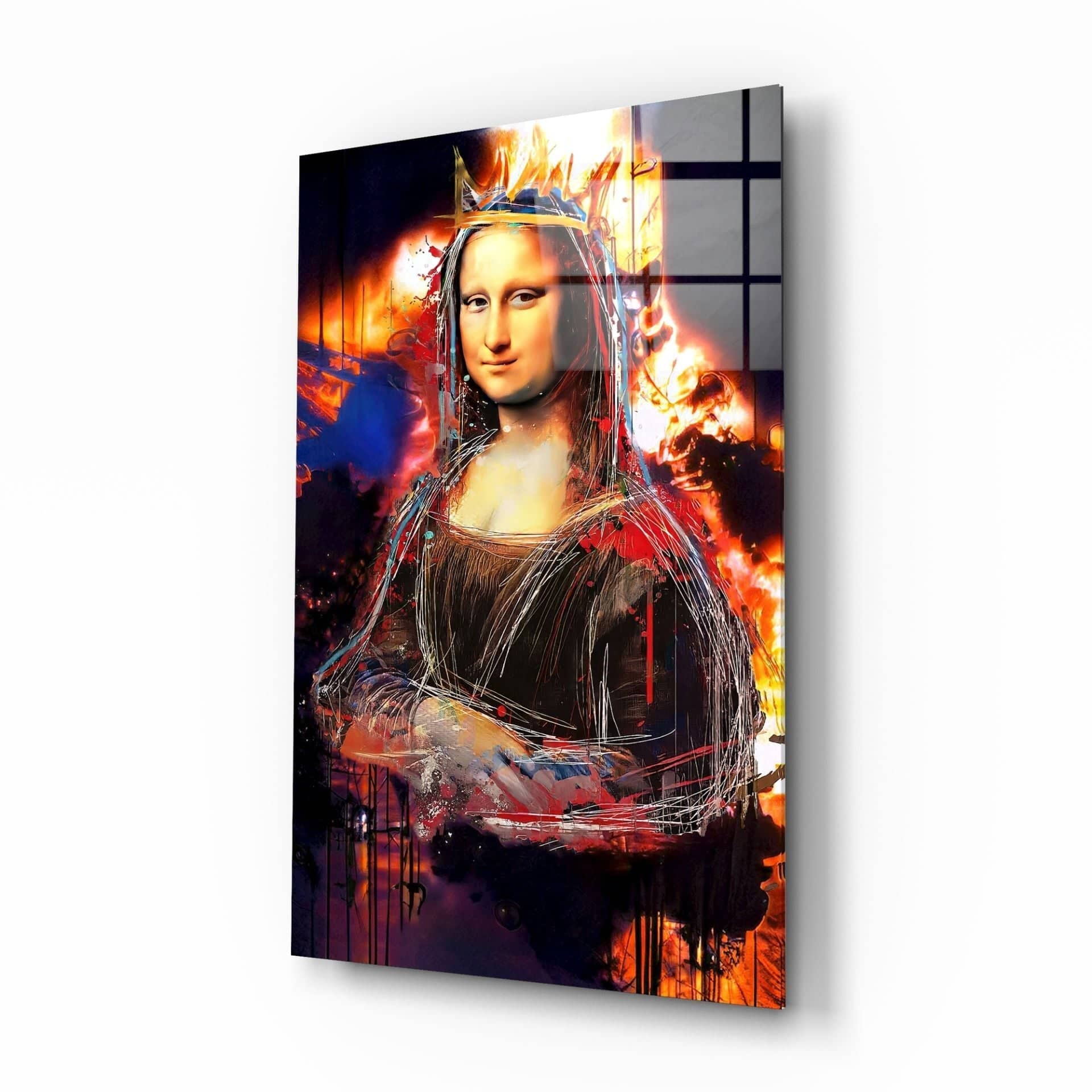 Kraliçe Mona Lisa Cam Tablo