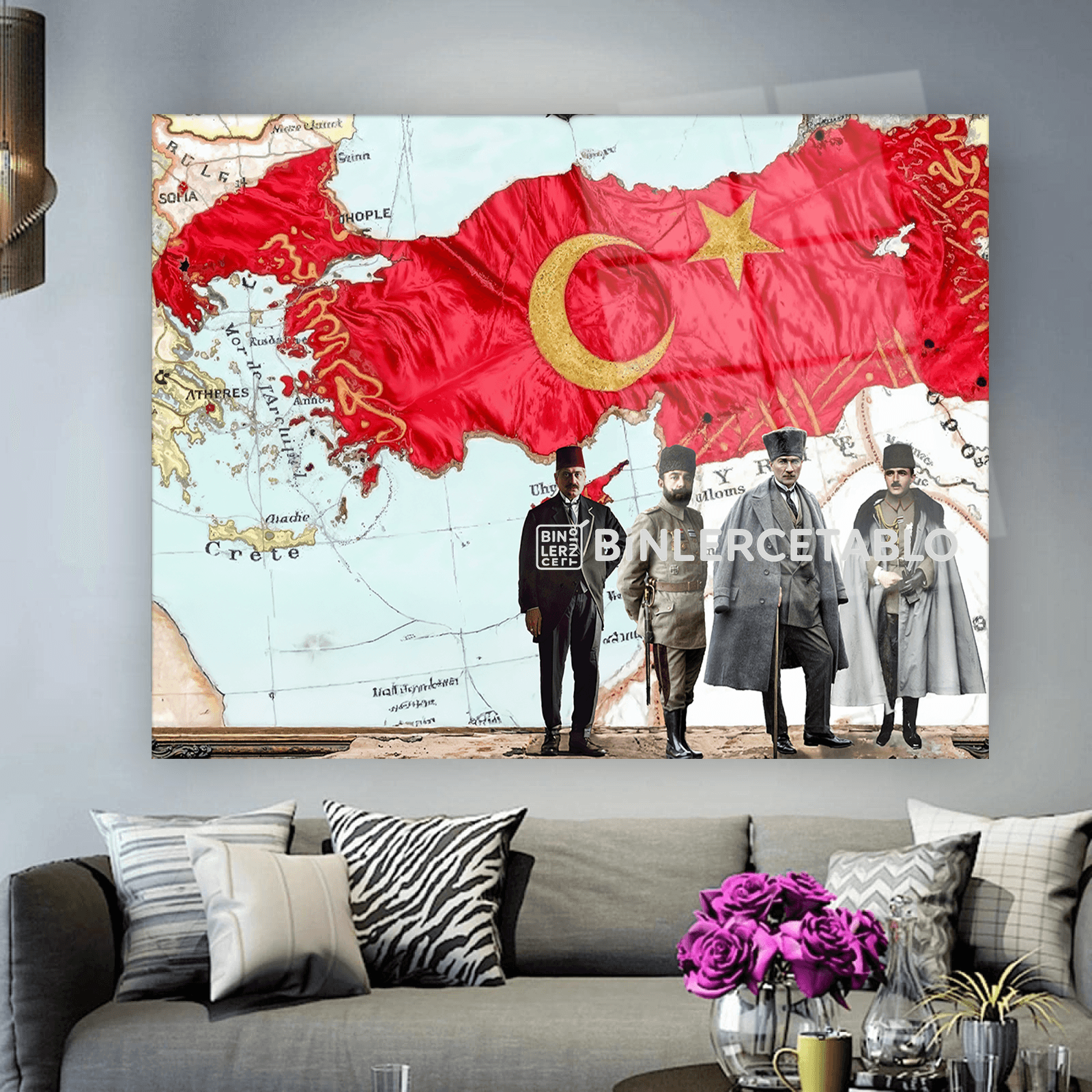 Misak-ı Millî Atatürk Cam Tablo